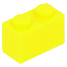 LEGO kocka 1x2, neon sárga (3004)